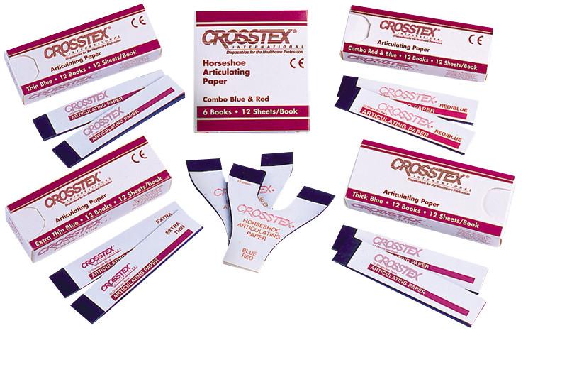 Бумага артикуляционная подковообразная красно-голубая Crosstex