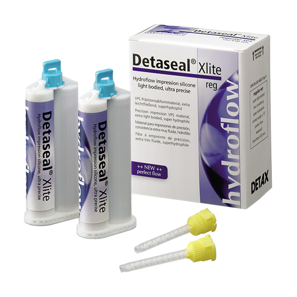 Detaseal hydroflow Xlite regular set, корригирующий материал, стандартная упаковка 2х50мл
